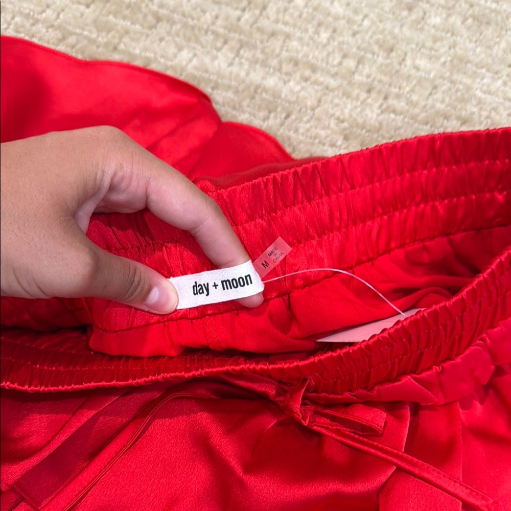 Red Ruffled Mini Skirt - Picture 2 of 3